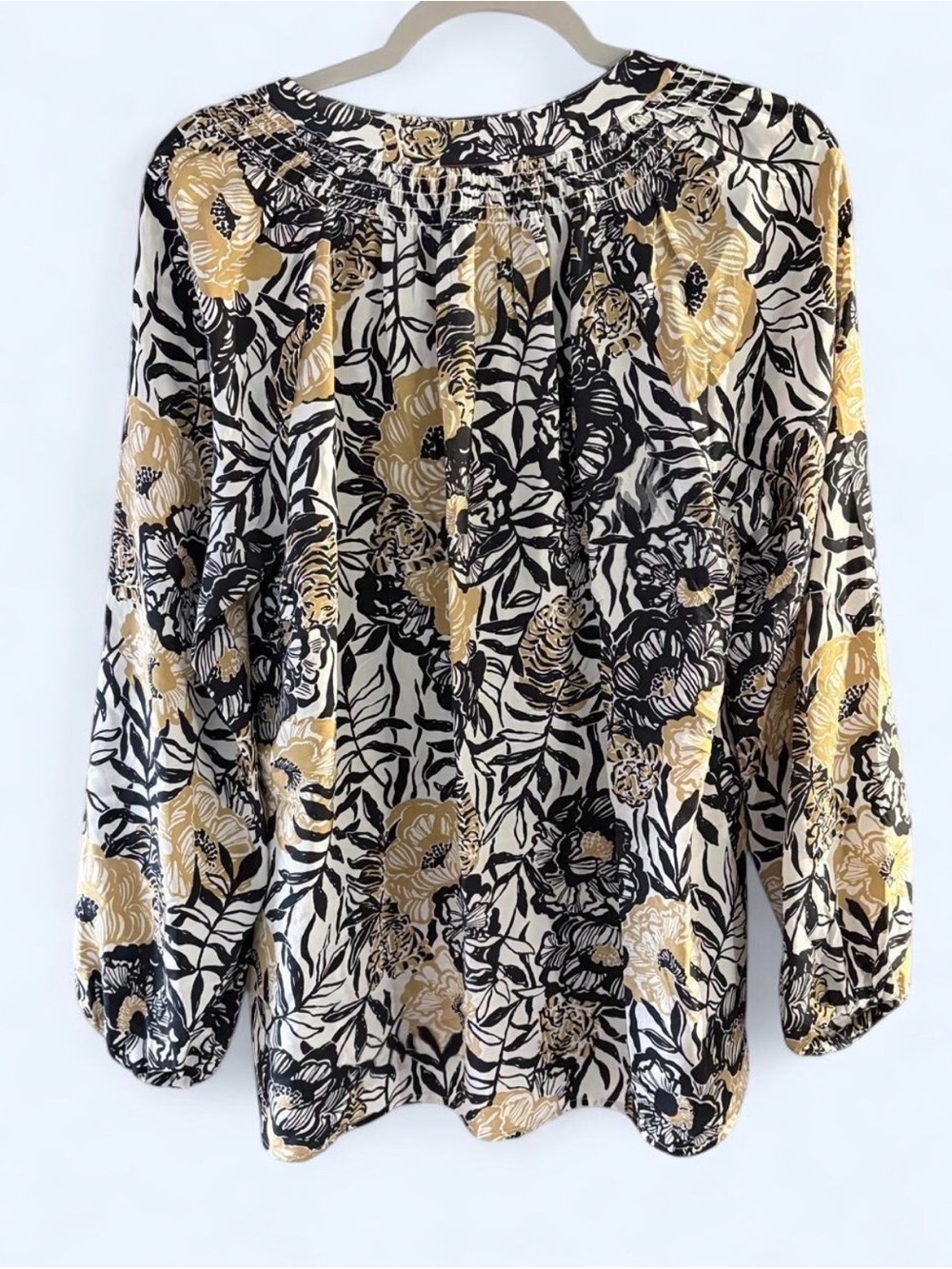 Lilly Pulitzer Silk Onyx Peony Party Blouse - Picture 2 of 7
